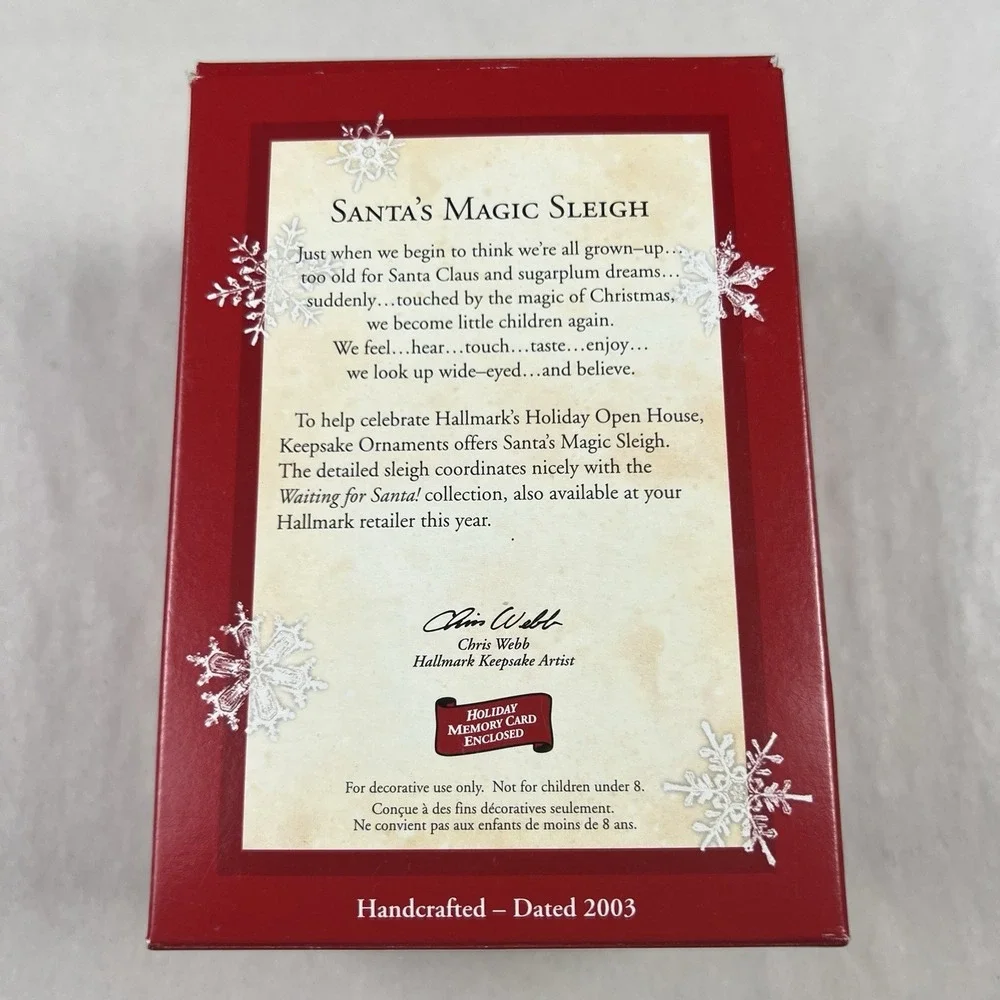 2003 Hallmark Keepsake‎ Ornament Santa's Magic Sleigh Snowman Vintage